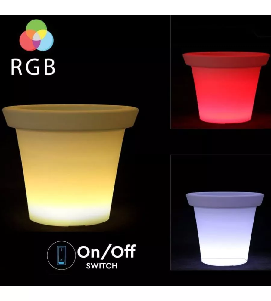 Vaso led rgb con telecomando, 3w